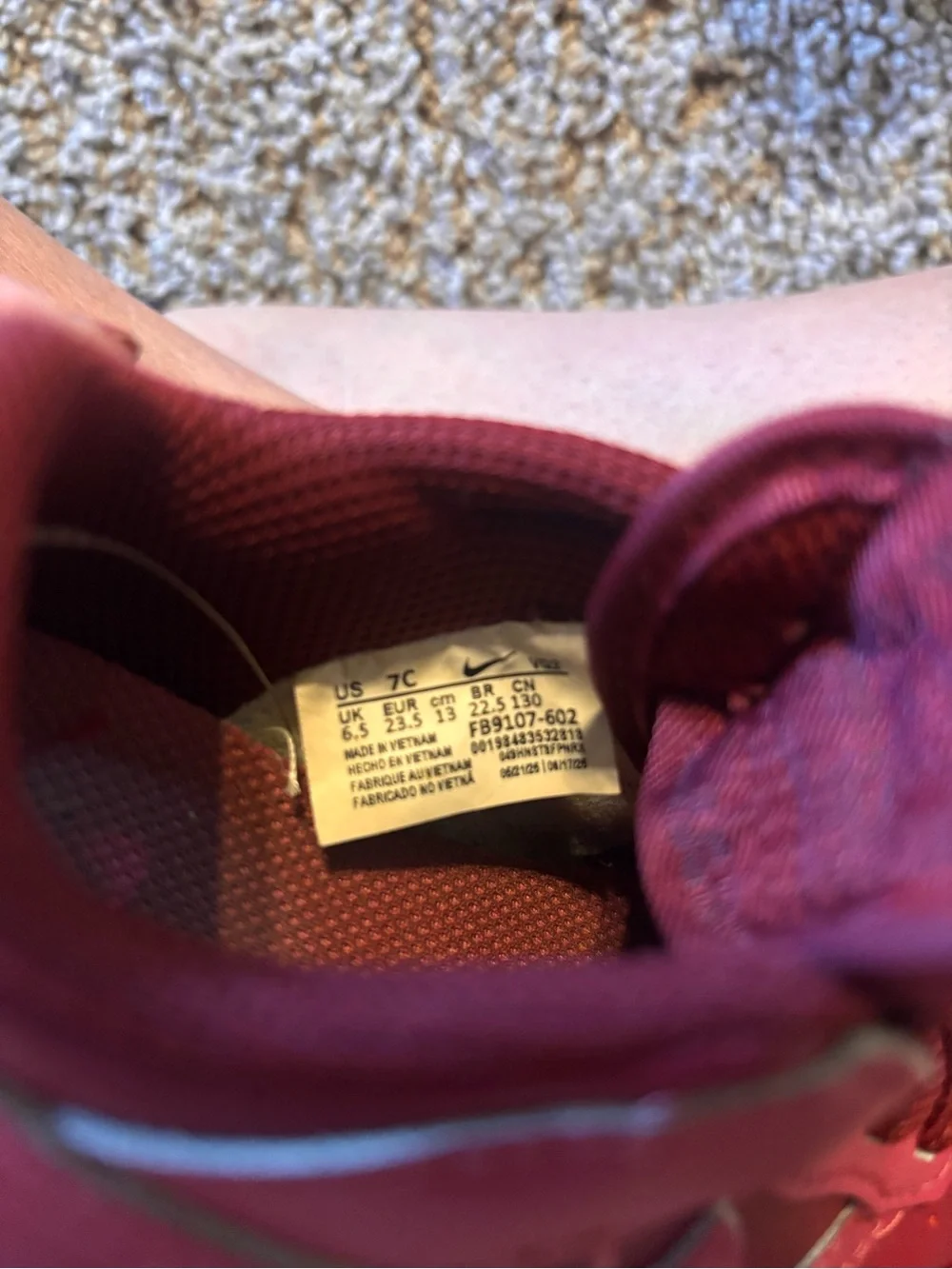 Nike Kids Sneakers in Deep Pink and White